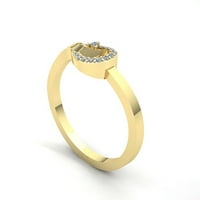 Autentični okrugli dijamant od 0,2 karata, ženski modni zaručnički prsten za godišnjicu braka od 14 karatnog ružičastog,