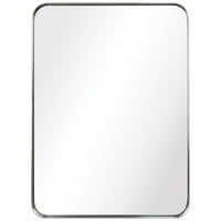 Zidno ogledalo u pravokutnom okviru od nehrđajućeg čelika, 22 30 2