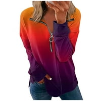 Ženski Casual pulover s patentnim zatvaračem, kapuljače s dugim rukavima, gradijentna sportska odjeća, jakna za