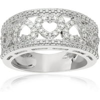 Ženski modni prsten sa srebrnim srebrnim izrezom u obliku srca