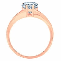 1. dijamantni prsten od prirodnog akvamarina u obliku srca od ružičastog zlata 14k $ 4.5