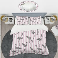 DesignArt 'Flamingo on Pink' Moderni pokrivač u sredini stoljeća