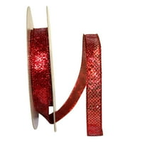 Papir svjetlucava Božićna crvena Najlonska vrpca, 25m 0,62 inča, 1 pakiranje