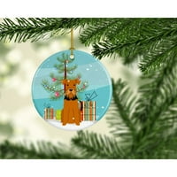 Keramički ukras 94166 Veselo božićno drvce Airedale terijera, Boja Crna, višebojna