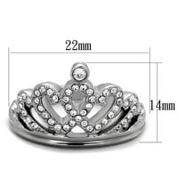 Srebrni ženski prsten od nehrđajućeg čelika 316 mm prsten s kristalima vrhunske kvalitete