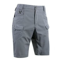 Kompresijske kratke hlače za muškarce s teretnim džepovima, visokog struka, tanke ravne jednobojne za šetnje u