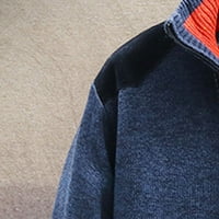 Džemperi za muškarce, džemper modernog kroja, ležerna dolčevita s patentnim zatvaračem, Slatki džemperi u plavoj