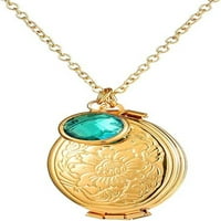 Ogrlice za žene i djevojke - domen proširive fotografije ovalni Privjesak medaljon ogrlica poklon-Zlatni