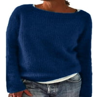 2 / ženski rastezljivi džemperi, majice, ležerni pulover, široki pleteni džemper s okruglim vratom i dugim rukavima,