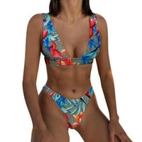 Yuelianxi žene visoki struk bikini push up bikinis print kupaći kostim za plažu kupaće kostime