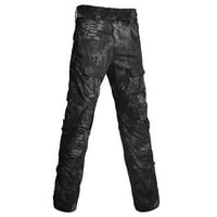 Teretne hlače za muškarce čvrste vitke fit zatvarača otporne na nošenje trening odijela kamuflažne hlače elastični