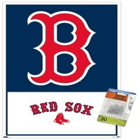 Boston Red SO - Poster zida logotipa s push igle, 14.725 22.375