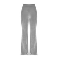 Rasprodaja jednobojne modne ženske casual hlače jednobojne rastezljive široke hlače s volanima ravne široke hlače