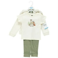 Pamučna majica s kapuljačom za bebe i malu djecu, Bodi ili set majica i hlača, šumske životinje, dijete