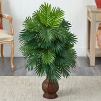 Gotovo prirodna 37-inčna plastična umjetna biljka palme Areca zelene boje u urni