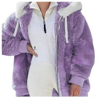 Ženski kaputi i jakne plus veličine jesenski zimski kaputi modni casual labavi ženski vrhovi s kapuljačom s džepovima