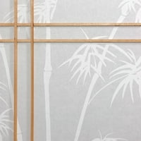 Orijentalni namještaj, Shoji zaslon od bambusovog drveta s dvostrukim križem, motiv bambusovog drveta, prirodna