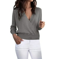 A/ ženski topli džemper dugih rukava bluza kratke košulje top