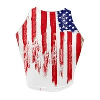 Majica Bez rukava s vučenom američkom zastavom, ženska crveno-bijela majica za plavuše, smiješna košulja 4. srpnja,