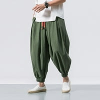 Ljetne teretne hlače za muškarce, široke modne casual široke jednobojne hlače, široke rastezljive hlače