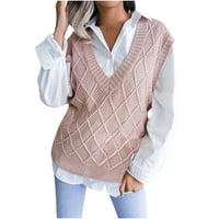 Rasprodaja ženskog džempera za jesen-zimu modni ženski ležerni šuplji pleteni prsluk s izrezom u obliku slova