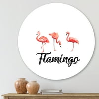 Dizajnerska umjetnost tri flaminga na bijelom Seoska kuća u Mumbaiju - disk od 11