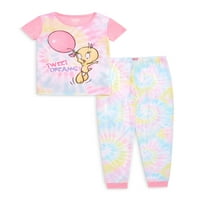 Wonder Nation Girls Exclusive 4- & Plus super mekana pidžama dugi rukav Top & Jogger Sleep Set