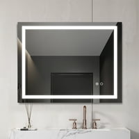 CFORNER LED Osvijetljeno ogledalo za kupaonicu, isprazno ogledalo s dodirnim dnom, zidno montirano ogledalo W