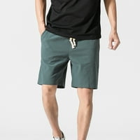 Posteljine kratke hlače muški klirens, muške kratke hlače elastično pamučno platna lagana plaža kratke hlače opuštene