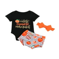 Oprema / Komplet odjeće za djevojčice za Noć vještica majica kratkih rukava s printom slova za bebe + kratke hlače