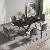 63 moderni stol za blagovanje na zakrivljenim metalnim nogama od umjetnog kamena u crnoj boji-narod