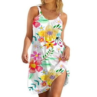 Haljine za žene ženske v-izrez fit & flare bez rukava grafički printin haljine kratke plaže Summer Fit & Flare
