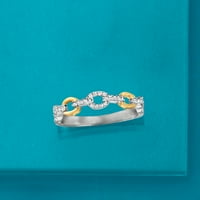 Dijamantni prsten od 0 karata od srebra i žutog zlata od 14 karata za žene i odrasle
