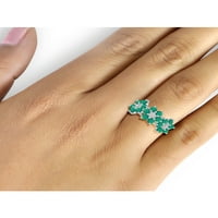 2. Prsten od srebrnog cvijeta od srebra s smaragdom u karatu i bijelim dijamantom