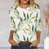 Ženske duljine majice za rukave Ženske modne tiskane majice labave majice bluze s bluzom srednje duljine casual
