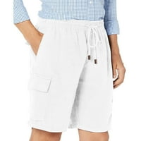 Muški ljetni casual plus alati alati sportske kratke kratke hlače bijele xxl