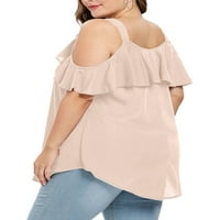 Ženska bluza s mašnom s ramena, izrez u obliku ramena, asimetrični rub, Ležerne bluze Plus size, $ 5 - $