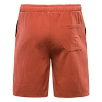 Sportske kratke hlače za muškarce u donjem rublju, jednobojne pamučne lanene kratke hlače s elastičnim pojasom