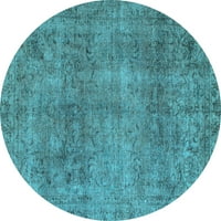 Moderni tepisi za sobe okruglog oblika s apstraktnim dizajnom u svijetloplavoj boji, 4' okrugli
