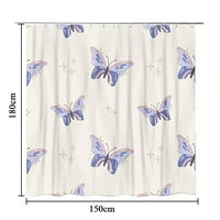 Zavjesa za tuširanje s printom leptira zavjesa za uređenje doma s ušicama i kukama vodootporne zavjese od tkanine