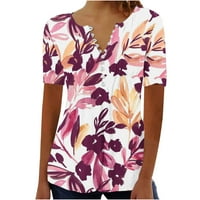 majica kratkih rukava, rasprodaja odjeće, modne majice, ljetni pulover s cvjetnim printom u obliku cvijeta, Nabrane