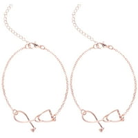 Ružičasta i zlatna kreativna narukvica za Valentinovo stetoskop Ručni lanac nakit suvenir ukras za zapešće za