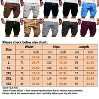 Muške Casual hlače srednjeg struka, jednobojne kratke hlače s više džepova, ljetne jednobojne kratke hlače