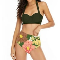 Ženski kupaći kostimi u kupaćem kostimu s cvjetnim printom, Ženski print, dva Seksi push-up bikini s podstavom,