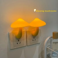 LED noćno svjetlo sa senzorom za uštedu energije u obliku gljive sa žutim utikačem