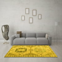 Moderni tepisi u apstraktnoj žutoj boji, kvadrat 7 stopa