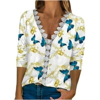 Majice s dugim rukavima za žene, Rasprodaja, ženska modna majica s cvjetnim printom, čipkasta bluza s rukavima