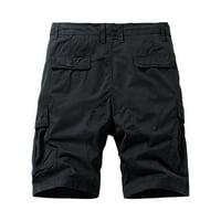 Muške kratke hlače ljetne casual Capri hlače, labavo ravno pamučno prozračno sportsko muško donje rublje u crnoj