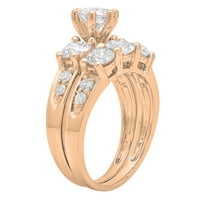 Zaručnički prsten s okruglim bijelim dijamantom iz kolekcije mladenki za mladence s 10k ženskim narukvicama od