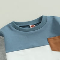 A. M. / set dugih hlača za dječake kontrastne boje dukserica s dugim rukavima pulover Majice + Trenirke na kravatu